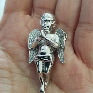 925 Sterling Silver CZ Gold Finished Pendant